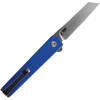 CRKT CEO Microflipper (7083) 2.21" Sandvik 12C27 Satin Reverse Tanto Plain Blade, Blue Aluminum Handle