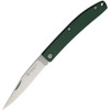Maserin Gentleman Folding Knife (164/MV)- 3.375" Satin D2 Clip Point Plain Blade, Green Micarta Handle