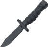 Ontario ASEK Survival Knife System (1400) 4.9" 1095 Black Clip Point Sawback Partially Serrated Blade, Black Rubber Handle, Glass Breaker Pommel