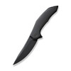 We Merata Flipper (WE22008A-1) 3.68" Black Stonewashed CPM 20CV Trailing Point Plain Blade, Black Titanium Handle