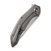 We Merata Flipper (WE22008A-2) 3.68" Hand Rubbed Satin CPM 20CV Trailing Point Plain Blade, Gray Titanium Handle