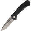 Maserin Police Folding Knife (680/G10N)- 3.75" Stonewashed Bohler N690 Drop Point Plain Blade, Black G-10 Handle