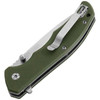 Maserin Sport Folding Knife (46004G10V)- 2.95" Satin 440C Drop Point Plain Blade, Green G-10 Handle