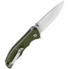 Maserin Sport Folding Knife (46004G10V)- 2.95" Satin 440C Drop Point Plain Blade, Green G-10 Handle