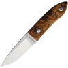 Maserin AM22 Fixed Blade Knife (923/RA)- 2.75" Satin 14C28N Drop Point Plain Blade, Maple Wood Handle