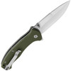 Maserin Sport Folding Knife (46005G10V)- 2.95" Satin 440C Drop Point Plain Blade, Green G-10 Handle