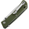 Maserin Sport Folding Knife (46006G10V)- 2.95" Satin 440C Spear Point Plain Blade, Green G-10 Handle