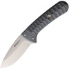 Maserin Sax Fixed Blade Knife (975/G10G)- 3.21" Satin 440C Drop Point Partially Serrated Blade, Gray G-10 Handle
