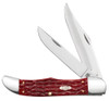 Case Folding Hunter 31960 - Tru-Sharp Stainless Steel w/High-Carbon Steel Clip and Skinner Blades, Peach Seed Jig Dark Red Bone Handle (6265 CS)