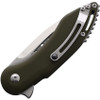 Begg Knives Mini Glimpse (BG006) 3.0" Satin D2 Drop Point Plain Blade, Green Smooth G-10 Handle