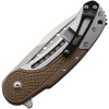 Begg Knives Bodega (BG011) 3.50" Satin D2 Drop Point Plain Blade, Tan G-10 Handle