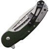 Begg Knives Bodega (BG012) 3.50" Satin D2 Drop Point Plain Blade, Green G-10 Handle