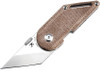 Kansept Knives Pinkerton Dash Linerlock (T3045A6) - 2.0" Stonewash 154CM Straight Edge Plain Blade, Brown Micarta Handle