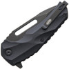 Brous Blades Reloader Liner Lock Flipper, 4.0" Acid Stonewash D2 Steel Tanto Plain Blade, Black Polymer Handle