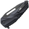 Brous Blades Reloader Liner Lock Flipper (BRBM003B) - 4.0" Black D2 Steel Tanto Plain Blade, Black Polymer Handle