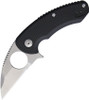 Brous Blades Silent Soldier Flipper (BRBM002S) - 2.50" STonewash D2 Steel Wharncliffe Plain Blade, Black Polymer Handle