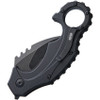 Brous Blades Enforcer Liner Lock Karambit (BRBM001A) - 2.50" Acid Stonewash D2 Steel Hawkbill Plain Blade, Black Polymer Handle