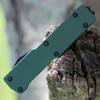 Templar Knife Premium Lightweight Series CALI Legal OTF Automatic (CA-AG-32-1) - 1.85" Powder D2 Black Stonewashed Drop Point Blade, Green T 6061 Aged Aluminum Handle