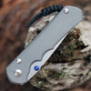 Chris Reeve Knives Large Inkosi Tanto, 3.60" CPM-MagnaCut Stonewashed Plain Edge, Sandblasted Titanium Handle (LIN-1042)