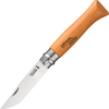 Opinel Knives No 09 Carbon Steel Folding Knife (OP113090) 3.50" Clip Point XC90 High Carbon Steel Plain Blade, Varnished Beech Wood Handle