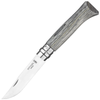 Opinel Knives No 08 Stainless Steel Folding Knife (OP002389) 1.36" Clip Point Stainless Steel Plain Blade, Grey Laminated Birch Wood Handle