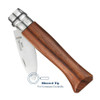 Opinel No 09 Folding Oyster Knife (OP001616) 2.5" Stainless Steel Plain Blunted Blade, Padouk Wood Handle