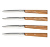 Opinel No 125 Bon Appetit Steak Knives (Set of 4) - 4" Stainless Steel Plain Blades, Olive Wood Handles (OP001515)
