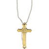 Rough Ryder Brass Crucifix Necklace Folding Knife (RR1497)- 1.75" Mirror Polished Pen Blade, Brass Crucifix