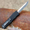 Templar Excalibur Small OTF (XS-BR-62-1) 3.55" Black Oxide Stonewashed Powder D2 Drop Point Serrated Blade, Black Screwless Rubber Handle