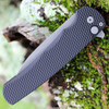 Pro-Tech Malibu Button Lock (5305) - 3.5" Magnacut Stonewash Wharncliffe Plain Blade, Black Textured Aluminum Handle, Button Lock