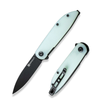 Sencut Bocll II Flipper Knife (S22019-2) 2.96 Black D2 Drop Point Plain Blade, Jade G-10 Handle