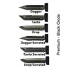 Templar Excalibur Small OTF (XS-DTOM-62-1) 3.0" Black Oxide Stonewashed Powder D2 Serrated Drop Point Blade, Screwless Rubber Coated Aluminum Handle w Don't Tread On Me Decal