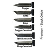 Templar Excalibur Small OTF (XS-FL-12-1) 3.0" Black Oxide Stonewashed Powder D2 Dagger Blade, Screwless Rubber Coated Aluminum Handle w Fallen Decal