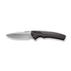 WE Knives Exciton (WE22038A1) 3.68" SLV CPM-20CV Drop Point Plane Edge Blade, Blk Ti Handle.