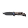 WE Knives Magnetron (WE180543) 3.76" CPM-20CV Blk Stonewashed Clip Point Plain Edge Blade, Black Copper Golden Titanium Handle.