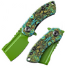 Kansept Mini Korvid (KT3030B2) 1.50" 154CM Green Cleaver Blade, G-10 Green Blue Handle.