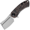 Kansept Mini Korvid ( K3030B1) CPM-S35VN Stonewashed Cleaver Plain Blade, Black and Copper Carbon Fiber Handle.