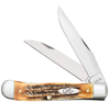 Case Trapper 65329 - 6.5 BoneStag (6.5254W SS) w/Case Oval Script shield