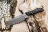 TOPS Knives Silent Hero (HERO-03) - 6.38" 1095 High Carbon Steel Sniper Gray Hunters Point Blade, Rocky Mountain Black Canvas Micarta Handle
