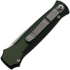 Piranha Mini-Guard Automatic Knife (PKCP7G) - 2.875" S30V Stonewash Plain Dagger Blade, Green Aluminum Handle