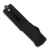 Templar Knife Premium Weighted Series - Slim OTF Automatic (MZ-BR-321) - 3.16" Powder D2 Black Oxide Stonewashed Drop Point, Aluminum Zinc Alloy Black Rubber Handle