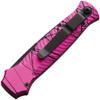 Piranha Mini-Guard Automatic Knife (PKCP7PKT) - 2.875" S30V Black Plain Spear Point Blade, Pink Aluminum Handle