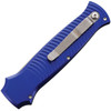 Piranha Bodyguard Automatic Knife (PKCP6B) - 3.30" S30V Stonewash Plain Spear Point Blade, Blue Aluminum Handle
