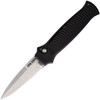 Piranha Bodyguard Automatic Knife (PKCP6BK) - 3.30" S30V Stonewash Plain Spear Point Blade, Black Aluminum Handle