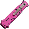 Piranha Bodyguard Automatic Knife (PKCP6PK) - 3.30" S30V Stonewash Plain Spear Point Blade, Pink Aluminum Handle