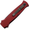 Piranha Bodyguard Automatic Knife (PKCP6RT) - 3.30" S30V Black Plain Spear Point Blade, Red Aluminum Handle