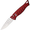 Piranha Amazon Automatic Knife (PKCP3R) - 3.50" 154CM Mirror Polished Drop Point Plain Blade, Red Aluminum Handle