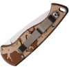 Piranha Fingerling Automatic Knife (PKCP2C) - 2.50" 154CM Mirror Polish Drop Point Plain Blade, Tan Camo Aluminum Handle