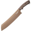 TOPS El Chete (TPELCH03) 12" 1095 Midnight Bronze Fixed Blade, Green/Black Canvas Micarta Handle