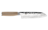 Shun Cutlery Premier Santoku (TDM0702W) 7.0" Damascus Blade with Hammered Satin Finish, Blonde Pakkawood Handle